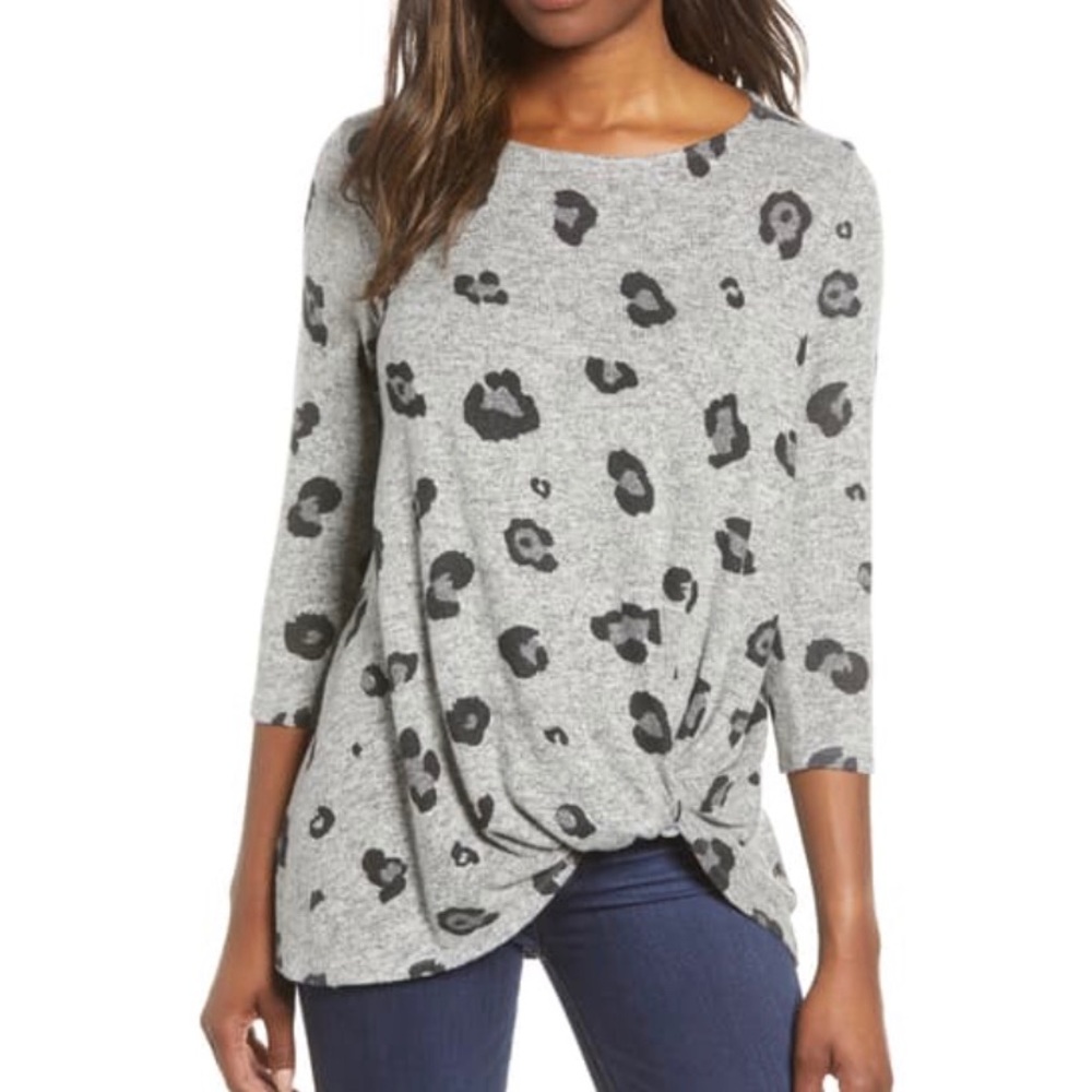 Leopard print tunic top sz M